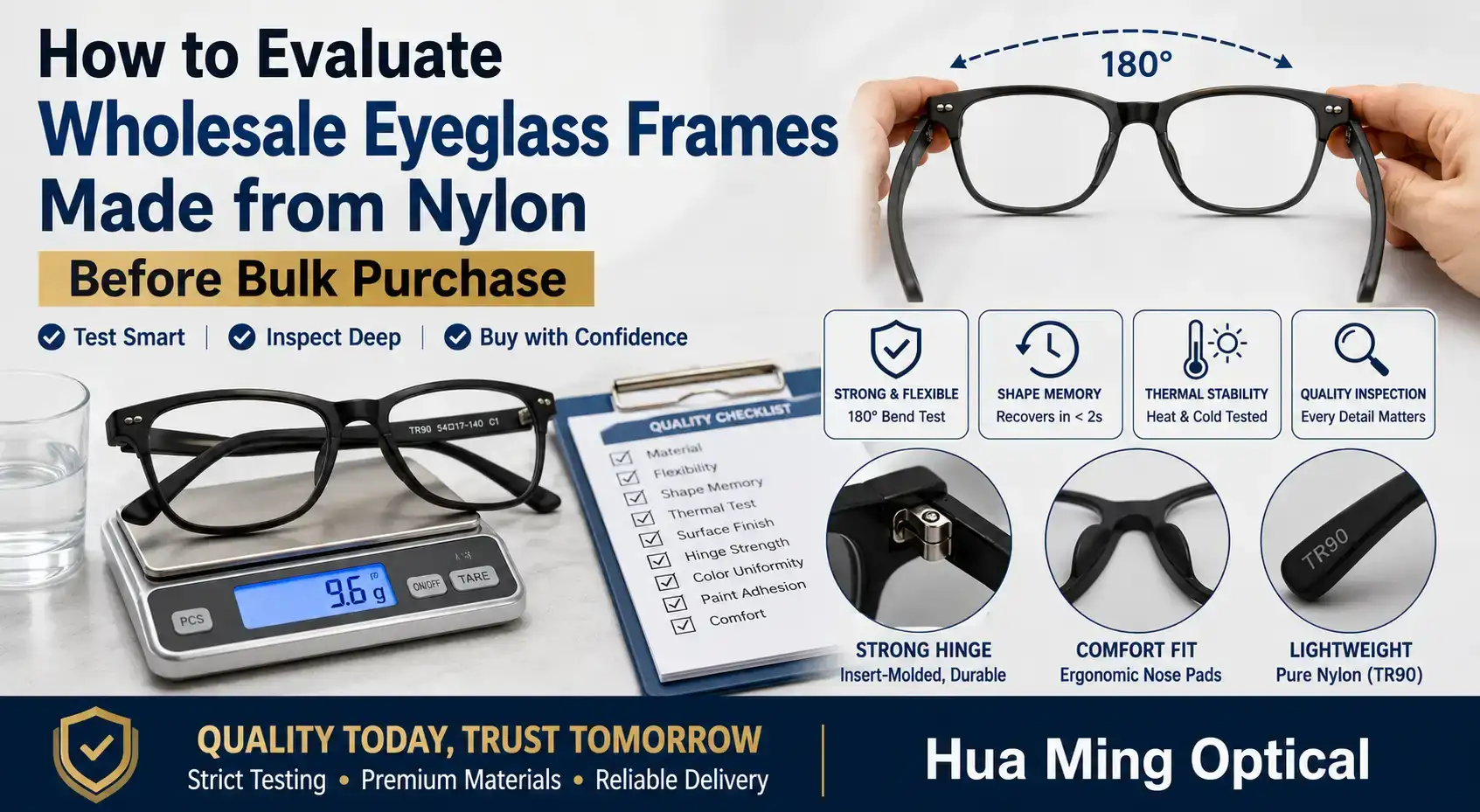 How to Evaluate Wholesale Eyeglass Frames Made from Nylon Before Bulk Purchase