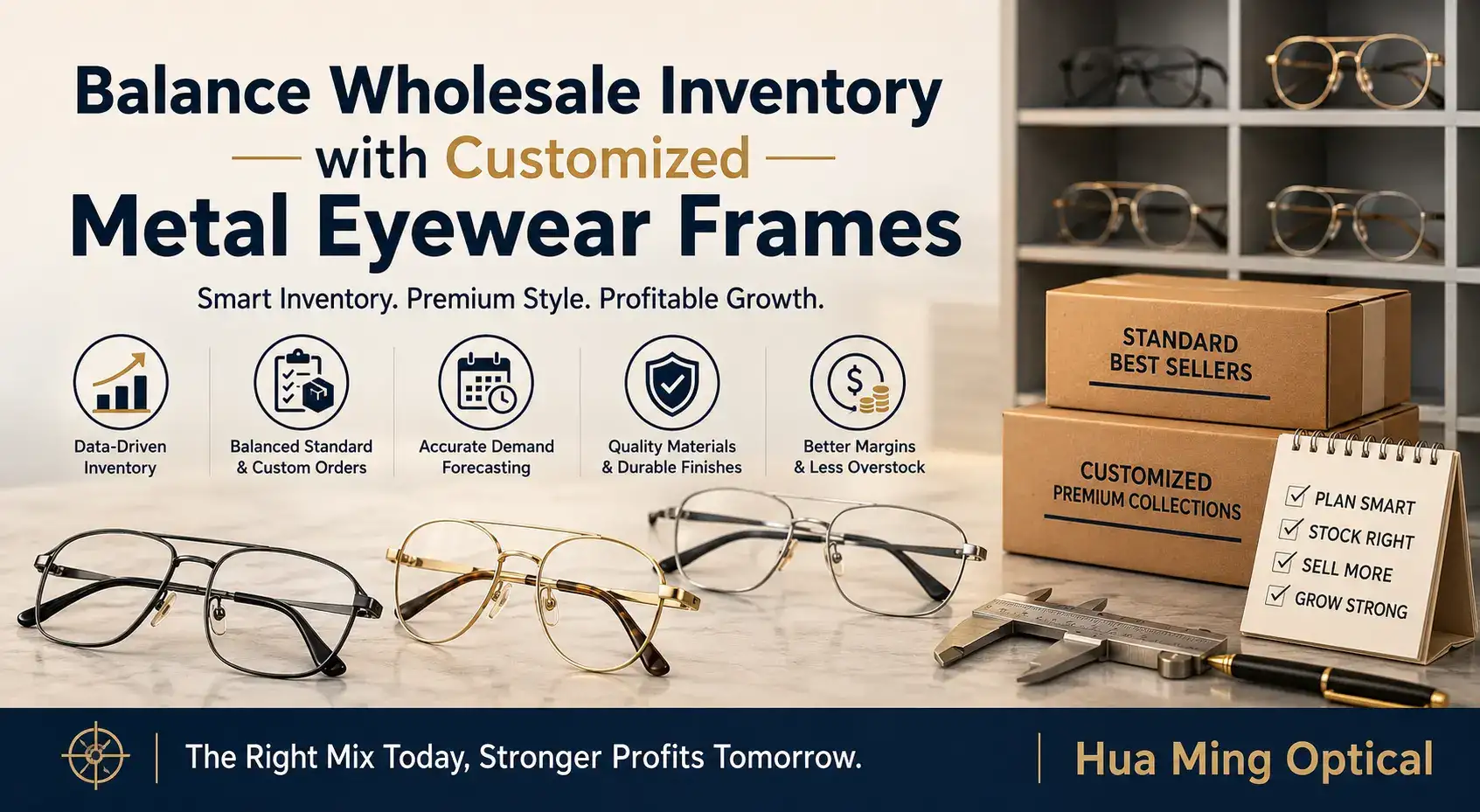How to Balance Wholesale Inventory with Customized Metal Eyewear Frames for Retailers