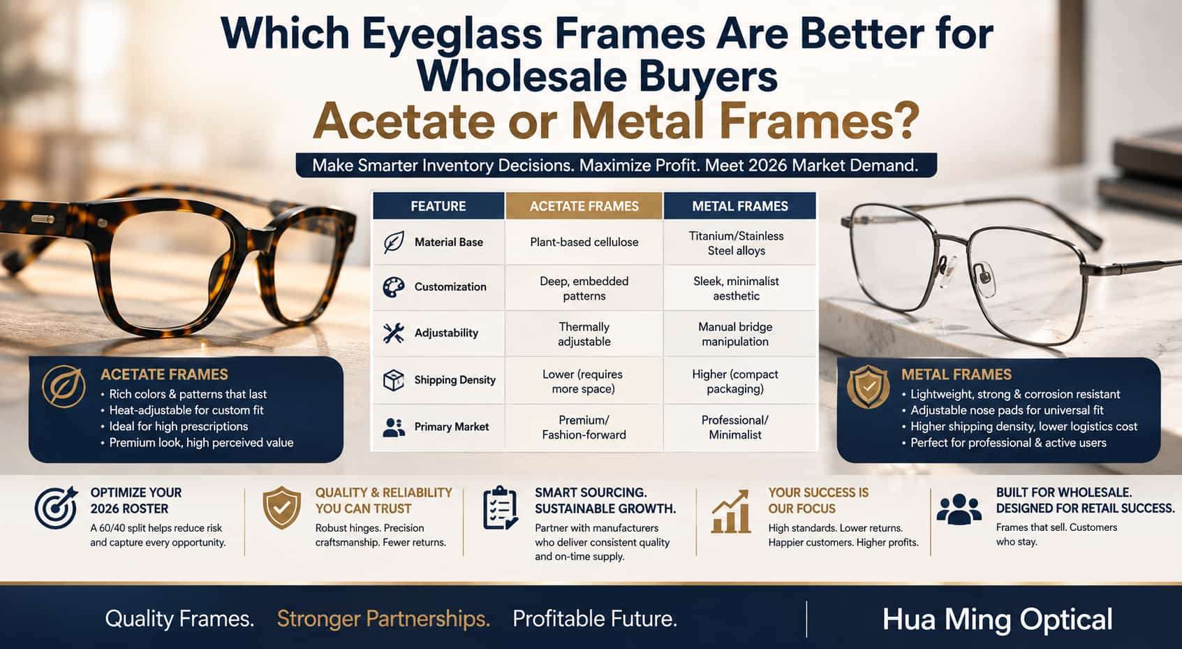 Which Eyeglass Frames Are Better for Wholesale Buyers Acetate or Metal Frames?
